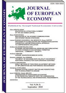 Journal of European Economy Volume 9, Issue 3, September 2010, Pages 253-378